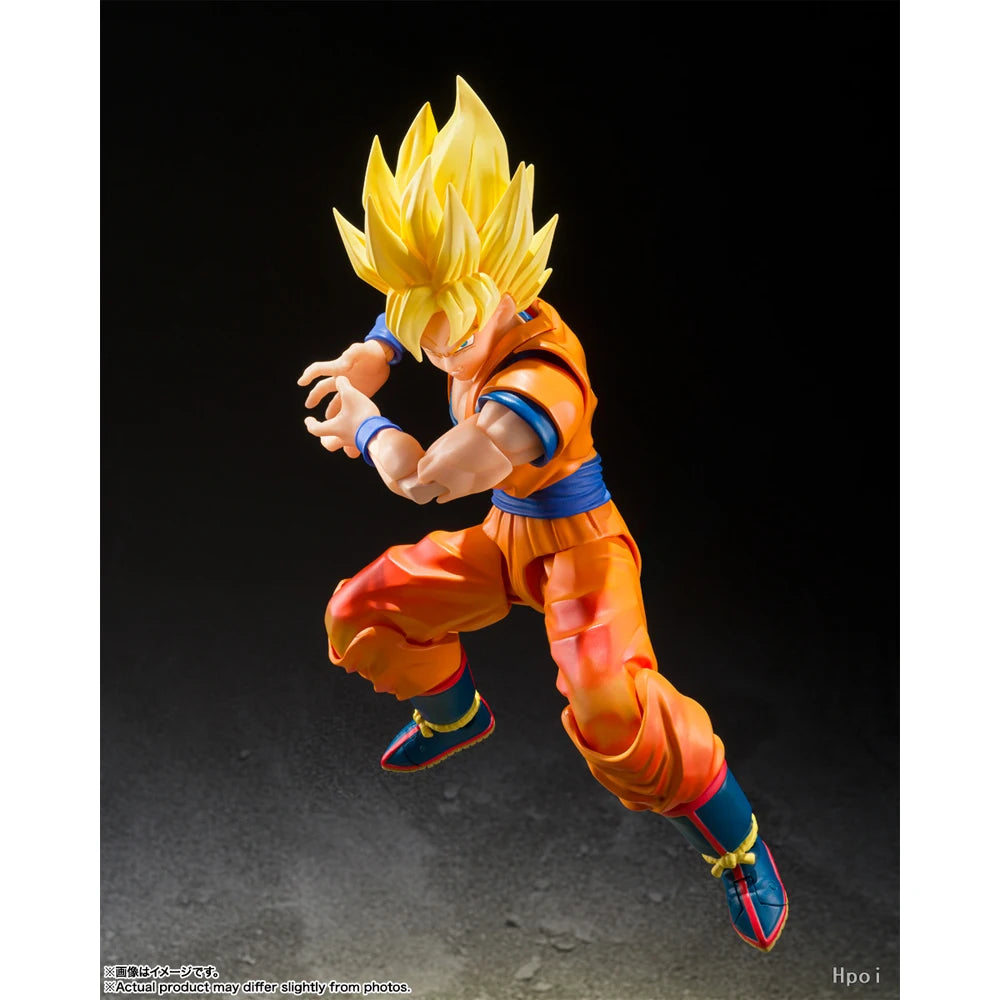 100% Authentic In Stock Bandai S.H.Figuarts Dragon Ball Z Super Saiyan Goku (Battle Opening) Action Figure Collection Model Toy