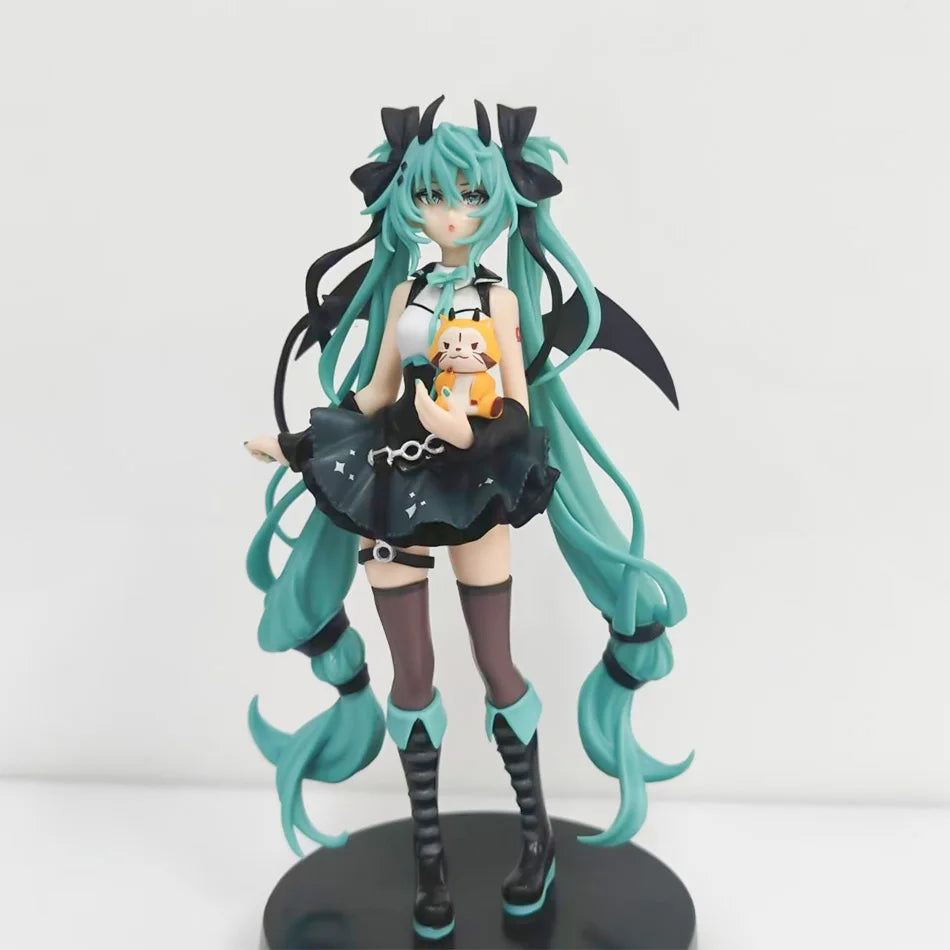 Anime Hatsune Miku 19CM Little devil raccoon Kawaii Action Figure PVC Doll Model Toys Desktop Decoration Holiday Gifts In Stock