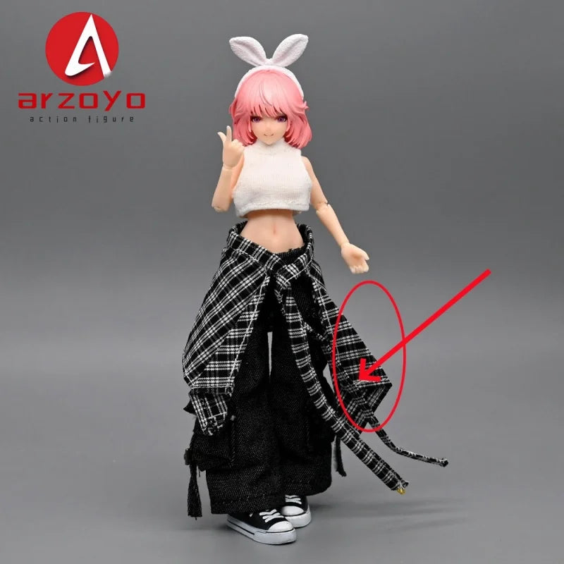 1/12 Scale KPOP style Female Work Pants Hip Hop Trousers Decoration Clothes Model Fit 6'' Romankey  Soldier Action Figure Body
