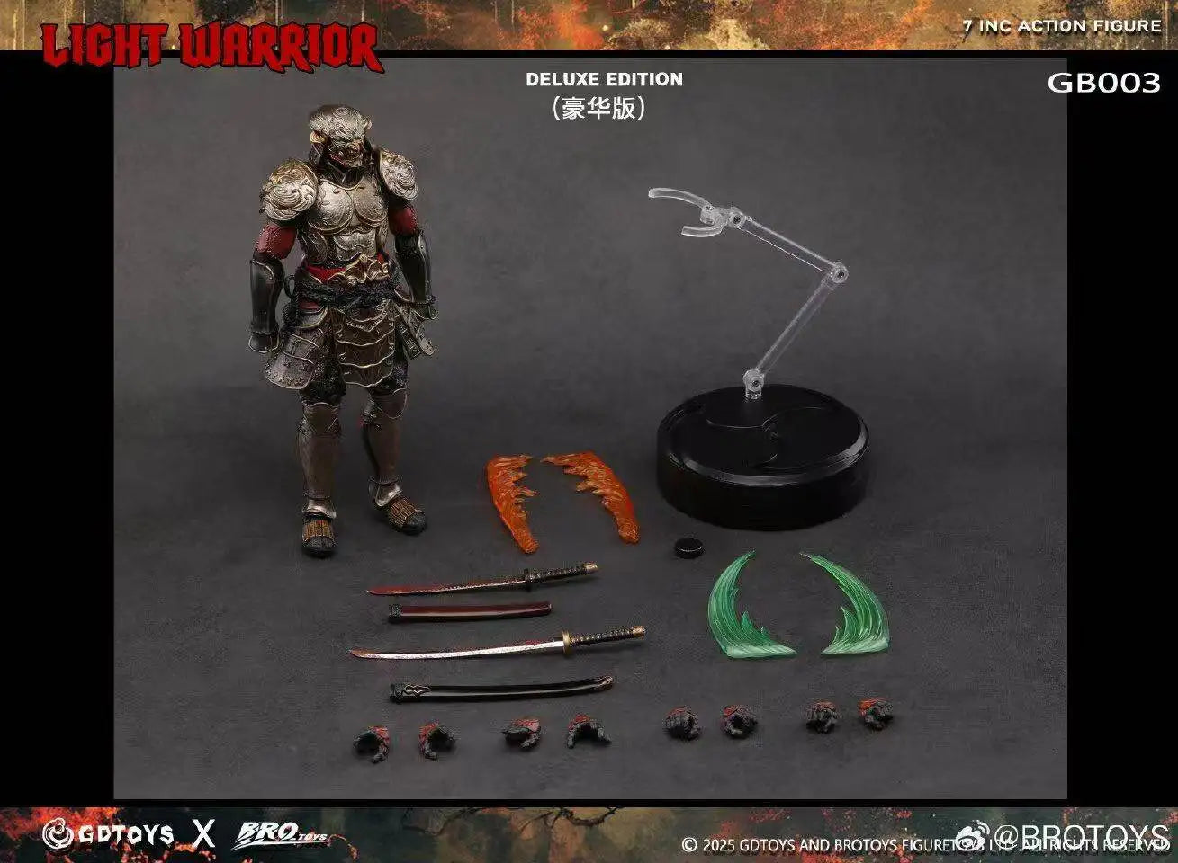 In Stock GDTOYS x BROTOYS GB003 LIGHT WARRIOR YOSHIMITSU Tekken Movable Model Toys 17cm