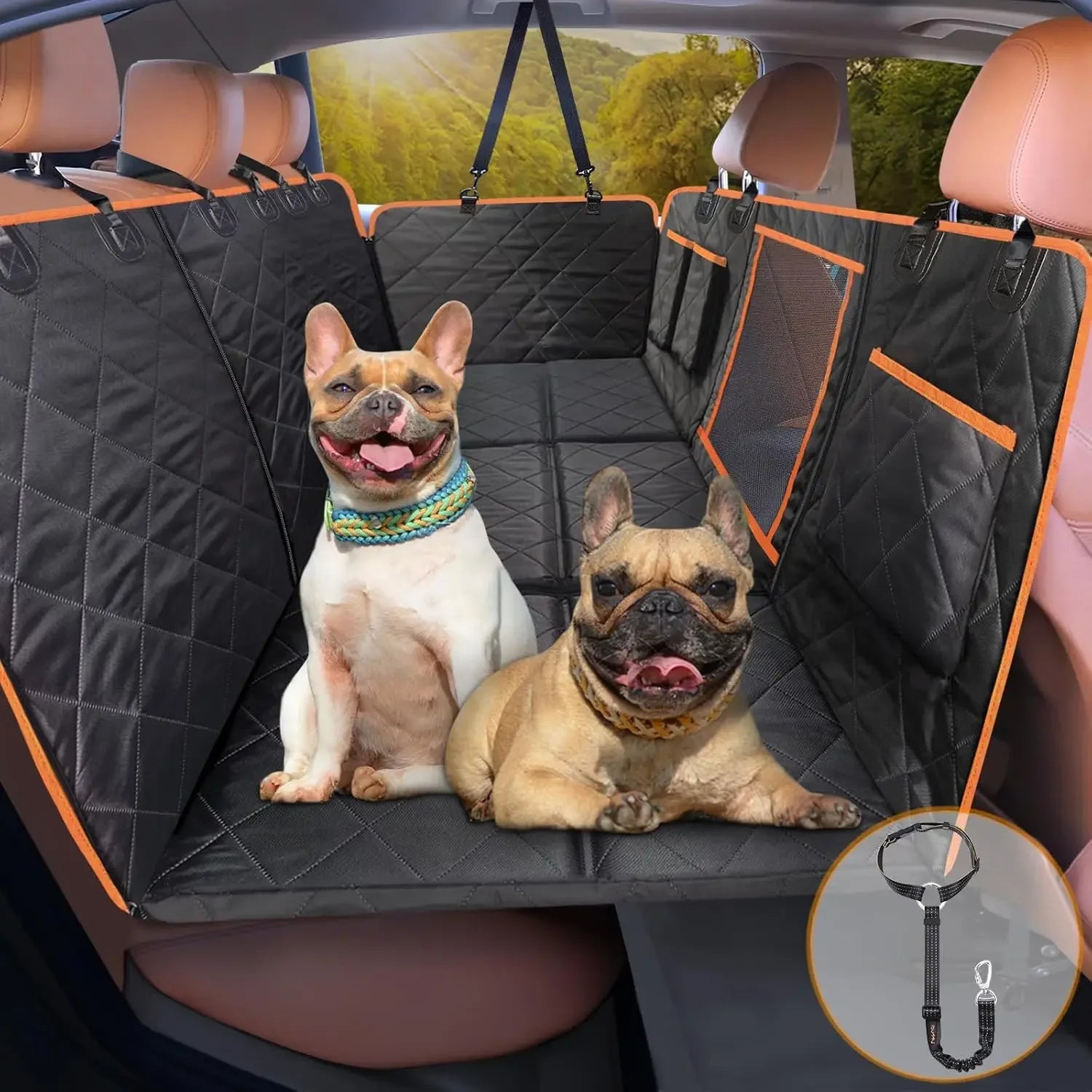 Hard Bottom Dog Seat Cover,Dog Back Seat Extender Durable Stable Comfortable Dog Car Hammock Bed for Car Road Trip
