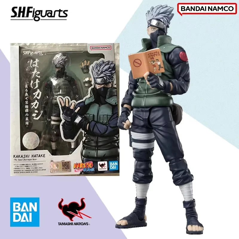 Genuine BANDAI BANPRESTO SHF NARUTO KAKASHI HATAKE NARUTOP99 Figure Model Anime Original Desktop Ornament Doll Toy Kid Gift
