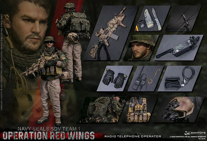 In Stock DAMTOYS DAM 78081 1/6 Scale Operation Red Wing Male Radio Operator 12Inch Male Solider Action Figure Full Set Model Toy