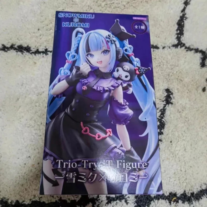 Pre Sale Original FuRyu Trio-Try-iT Hatsune Miku & Kuromi 19CM Action Figure Anime Collectible Model Kawaii Doll Decoration Toy