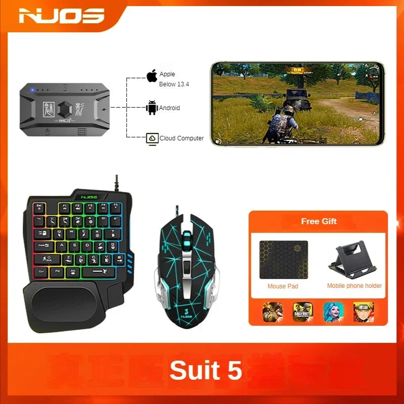 M1 Pro Mobile Game Controller 4 in 1 Maus-Tastatur-Adapter-Konverter BT V5.0 Programmierbarer Adapter unterstützt IOS Android System