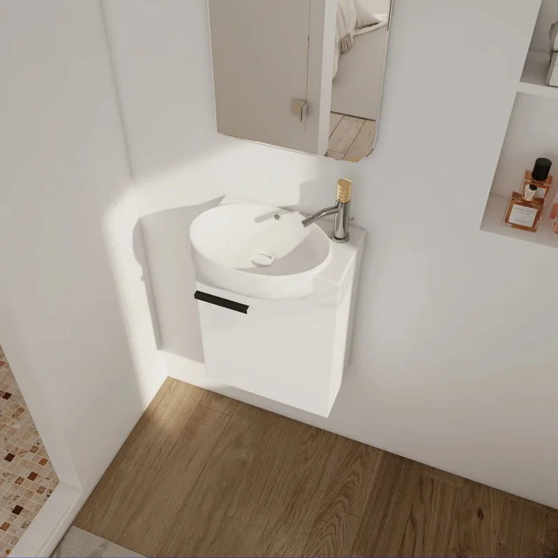 16 Inch Soft Close Bathroom Vanity with Sink for Compact Spaces