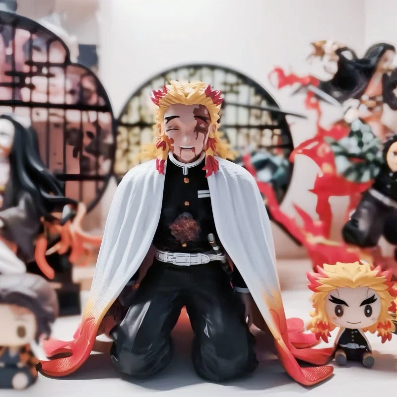 Hot 13cm Demon Slayer Rengoku Kyoujurou Anime Figures Kimetu No Yaiba Figurine Pvc Statue Model Toys Doll Collectible Kids Gifts