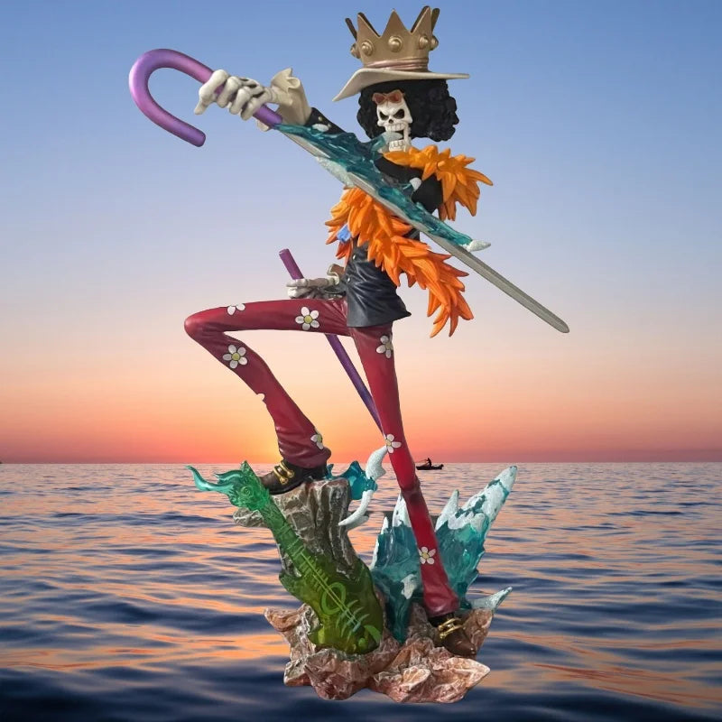 33cm Anime One Piece Figures LX BROOK Action Figures Two Years Later Meteor Burukku Model PVC Collection Periphery Toys Gifts