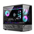 Power train N5 MATX PC Case glass side transparent column-free sea view room 360 water-cooled computer case gabinetes gamer