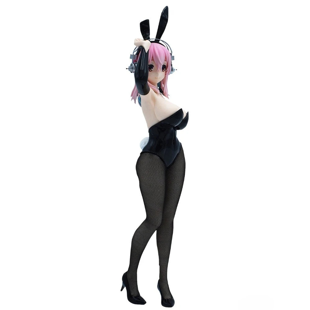 In Stock FuRyu Original Genuine SoniComi Super Sonico BiCute Bunnies Figure Black 28cm Sexy Collections Model Toy Figures Gift