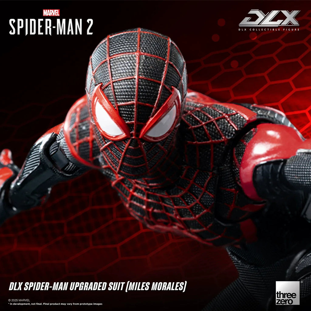 Threezero Dlx Marvel Spider Man 2 Miles Morales 1 12 Scale Upgraded Suit Fully Articulated Collectible Action Figure