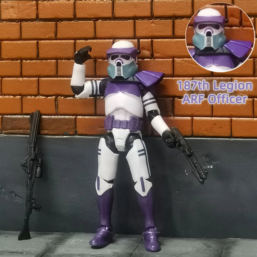 Star Wars 3.75 Inch  Clone Trooper 1/18 187th Legion  Shock Coruscant Guard Action Figure Windu Fox  Toys Model Loose