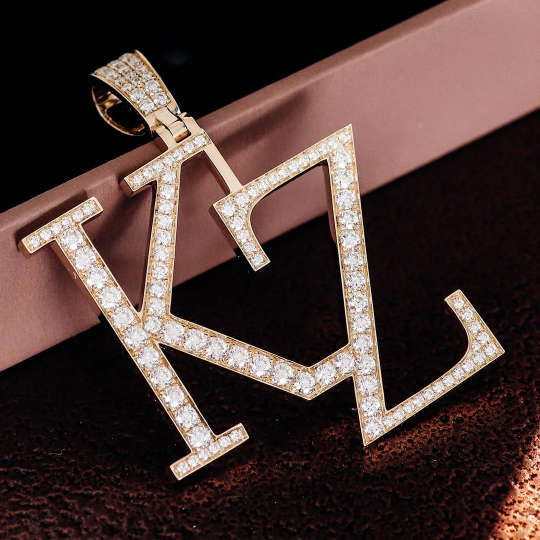 Provence custom name jewelry 10K/14K gold letter name pendant lab diamond hip hop pendant for unisex Anniversary birthday gifts