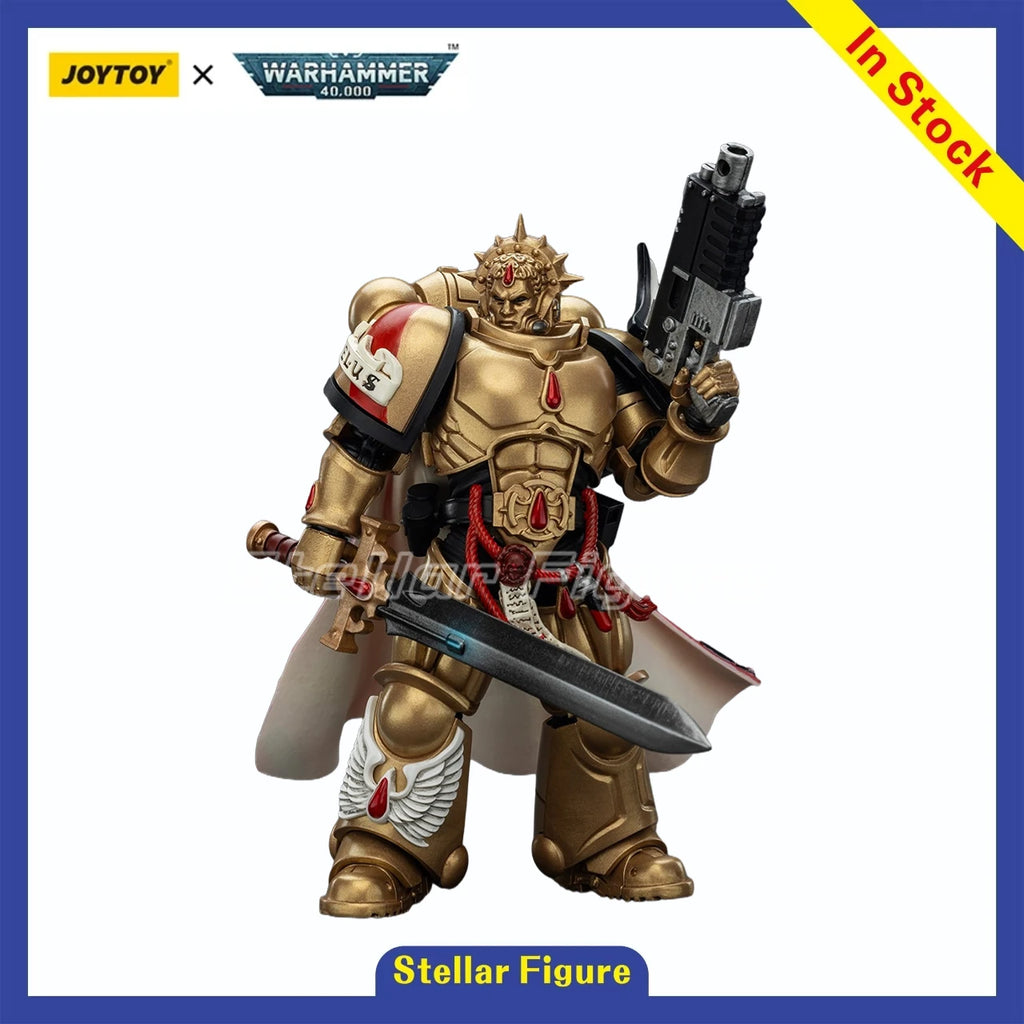 【SF】JOYTOY Warhammer 40K 1/18 Action Figure Blood Angels Captain with Heavy Bolt Pistol Power Sword Model Toys Gifts Collection