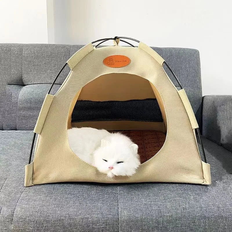 Collapsible Cat and Dog House Outdoor Washable Tent, Indoor/Outdoor Cave Nesting Bed Small Dog Tent