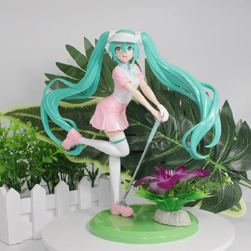 Hot 18cm Fashion Hatsune Miku Anime Figure Cheerleader Hatsune Miku Action Figures Kawaii Girl Figurine PVC Collection Model Toy