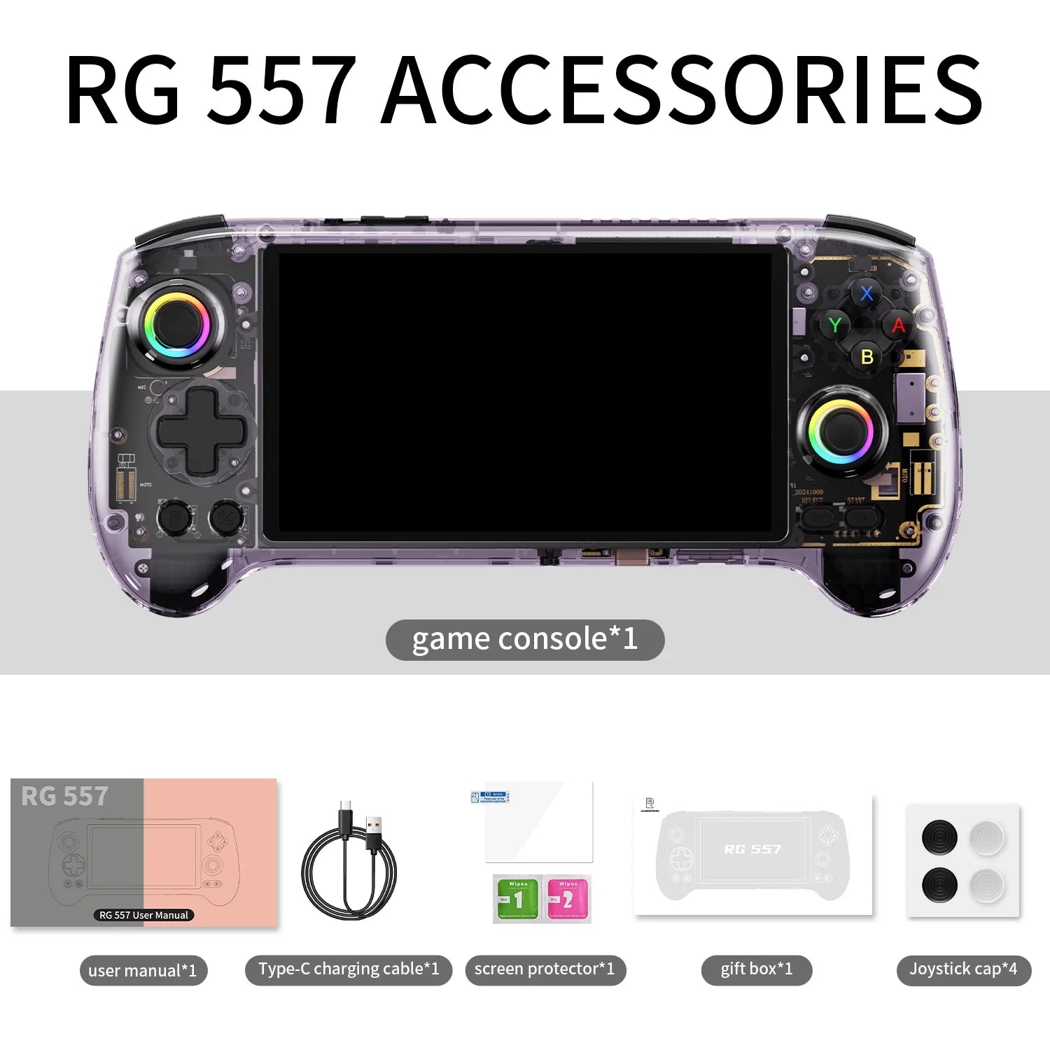 ANBERNIC RG557 Portable Retro Gaming Console Android 14 12g + 256g AMOLED Display 5.48 inches 512g PS2 PSP Games RG 557