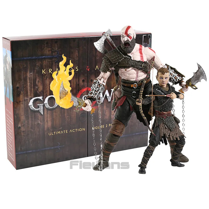 NECA God of War Kratos & Atreus 7 Inches Action Figure with Accessories Model Figure Toy