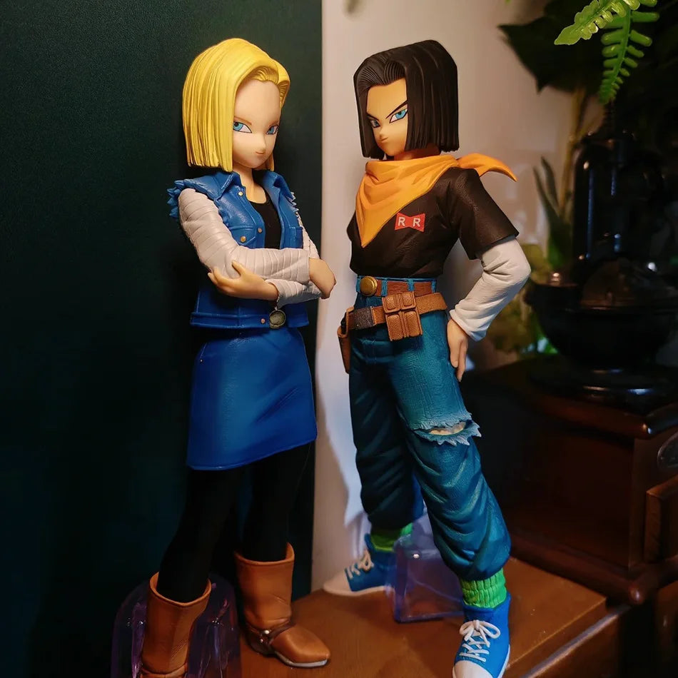 9,44 Zoll/24 cm Anime Dragon Ball Z Figur Android 18 und Android 17 PVC Actionfiguren Sammlung Modell Spielzeug Geschenke