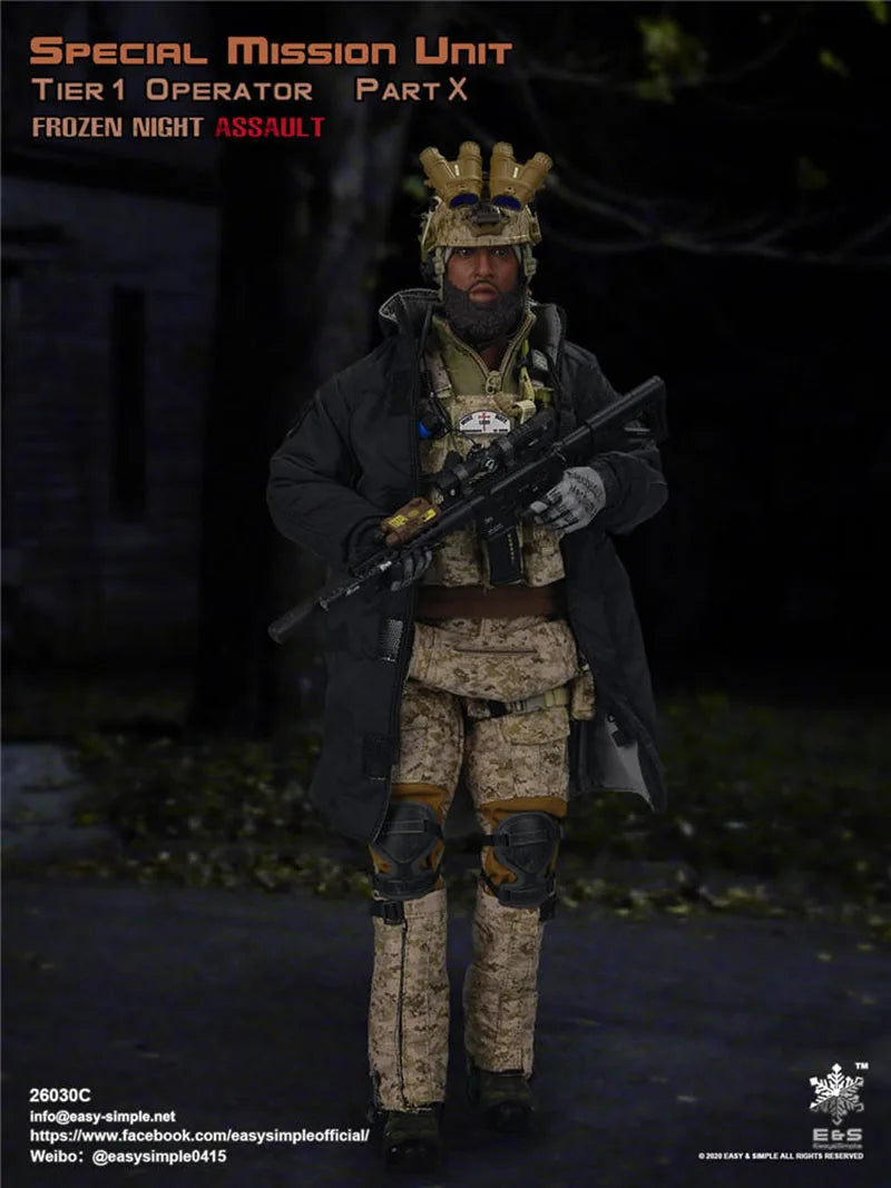 Collection Easy&Simple Es 26030C  1/6 Male Soldier U.S. Seal Night Raid Team Battle Suit Version Full Set 12" Action Figure