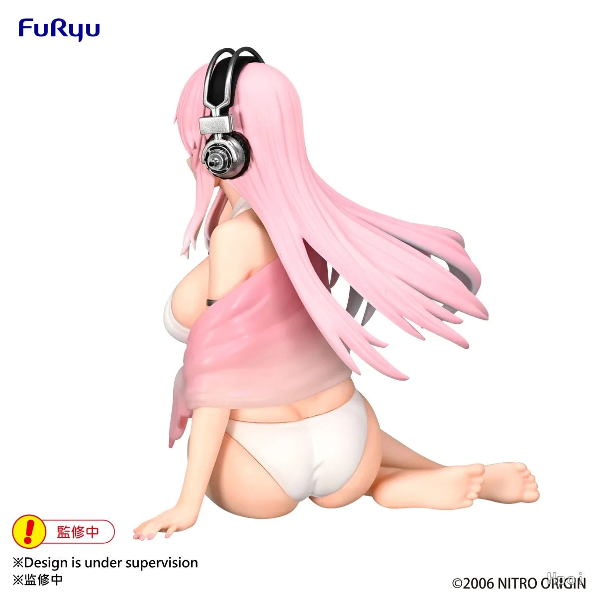 Original FuRyu Noodle Stopper Figure SUPER SONICO White Bikini Toy Ornament Model