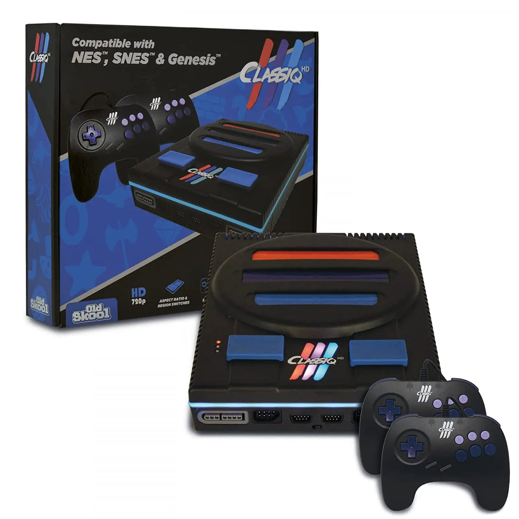 Old Skool Classiq 2 3 HD 720p / AV Twin Video Game System,Compatible with SNES/NES Nintendo and Super Nintendo Cartridges