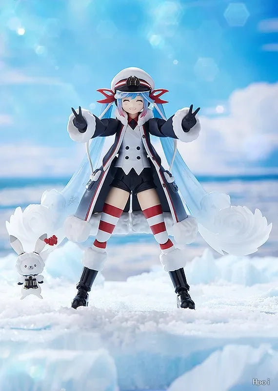 In Stock Original GSC 1800 Miku Snow Miku 2022 Grand Voyage Action Figures Hand Models Toys Gifts