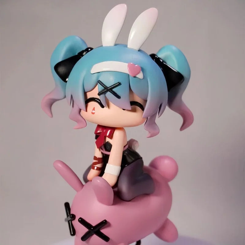 Hatsune Miku Rabbit Hole Gk Figure Q Version Chibi Anime Peripheral Ornament Desktop Car Decor Trendy Toy Adult Gift