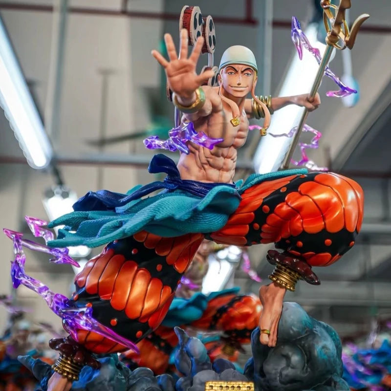 28cm Jt Statue One Piece Enel Thor Enilu PVC Animation Figurine Statue Fully Spray-Painted Collection Modle Figure Figurine