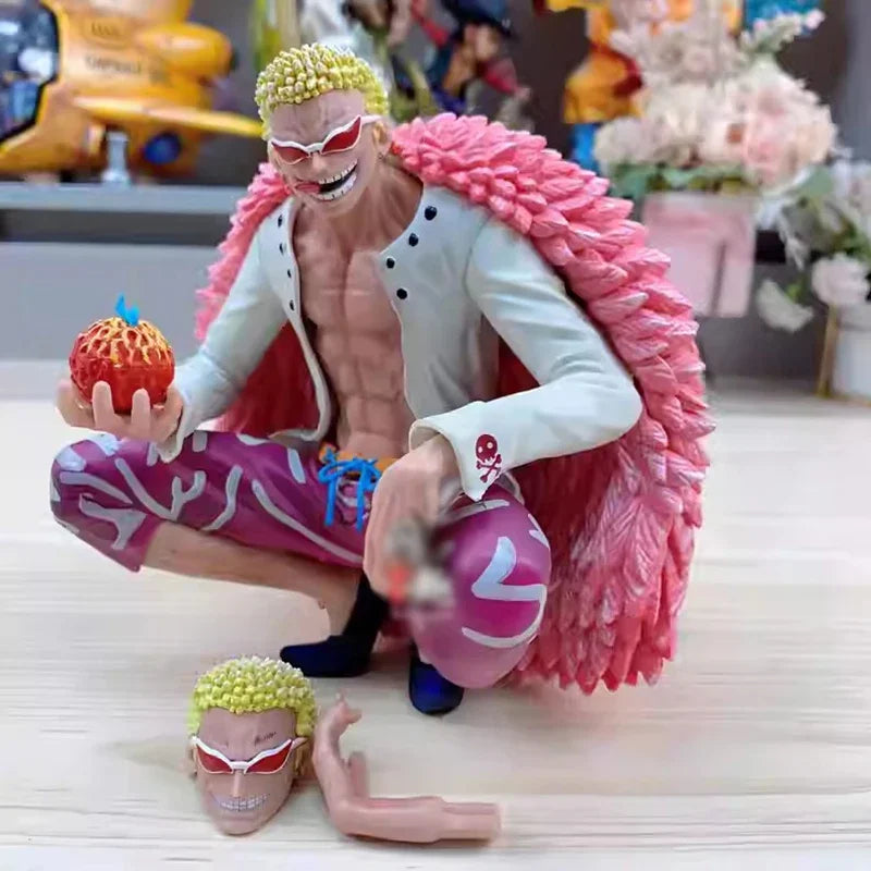 Anime One Piece Figuren GK Donquixote Doflamingo Actionfiguren Austauschbare Kopfhände 16 cm PVC Modellsammlung Puppenspielzeug