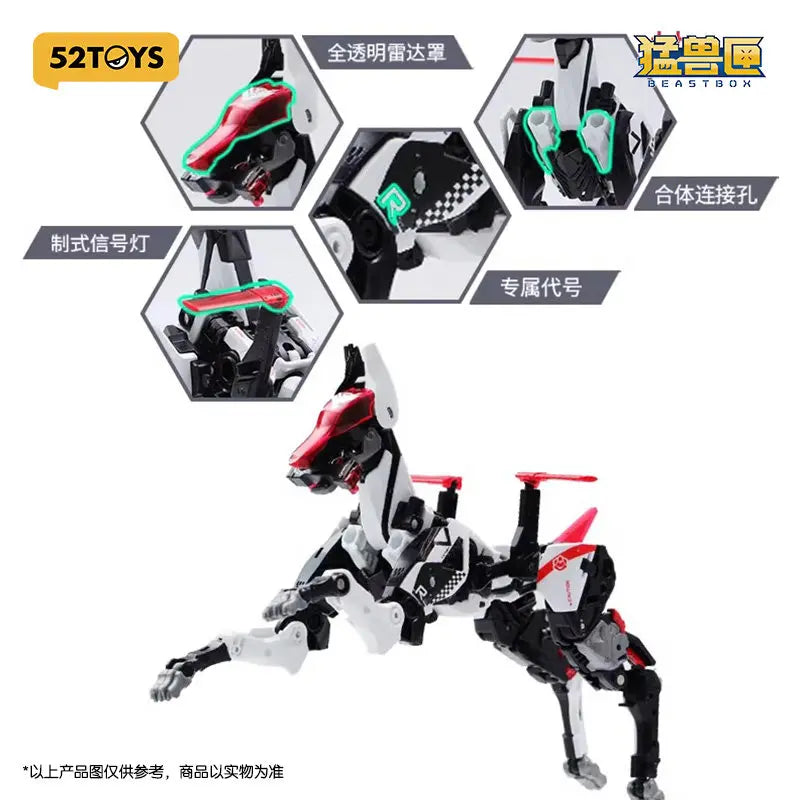 52toys Beast Box Series Roar Dog Transformation Toy Model Mecha Figurine Trendy Collectible Action Figure Birthday Xmas Gift