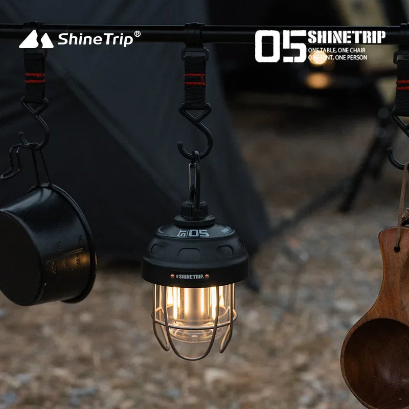 ShineTrip Външна винтидж висяща лампа с ултра дълъг живот за къмпинг, преносима акумулаторна лампа за палатка, фенер за къмпинг, нова