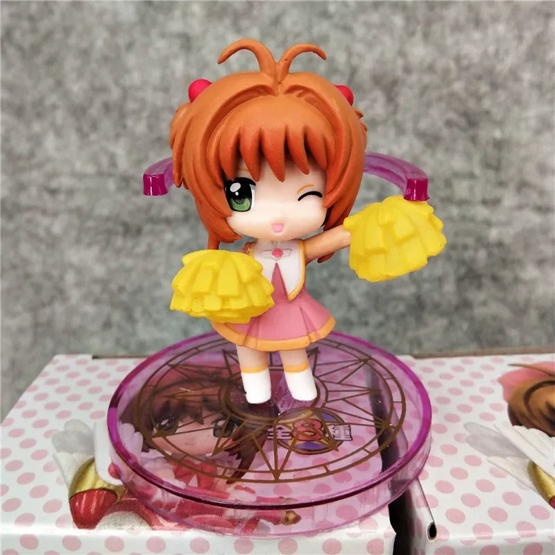Anime Cardcaptor Sakura Kinomoto Sakura Tomoyo Daidoji Figures Model Toy Cute Q Version Doll Collection Desktop Ornaments Gifts
