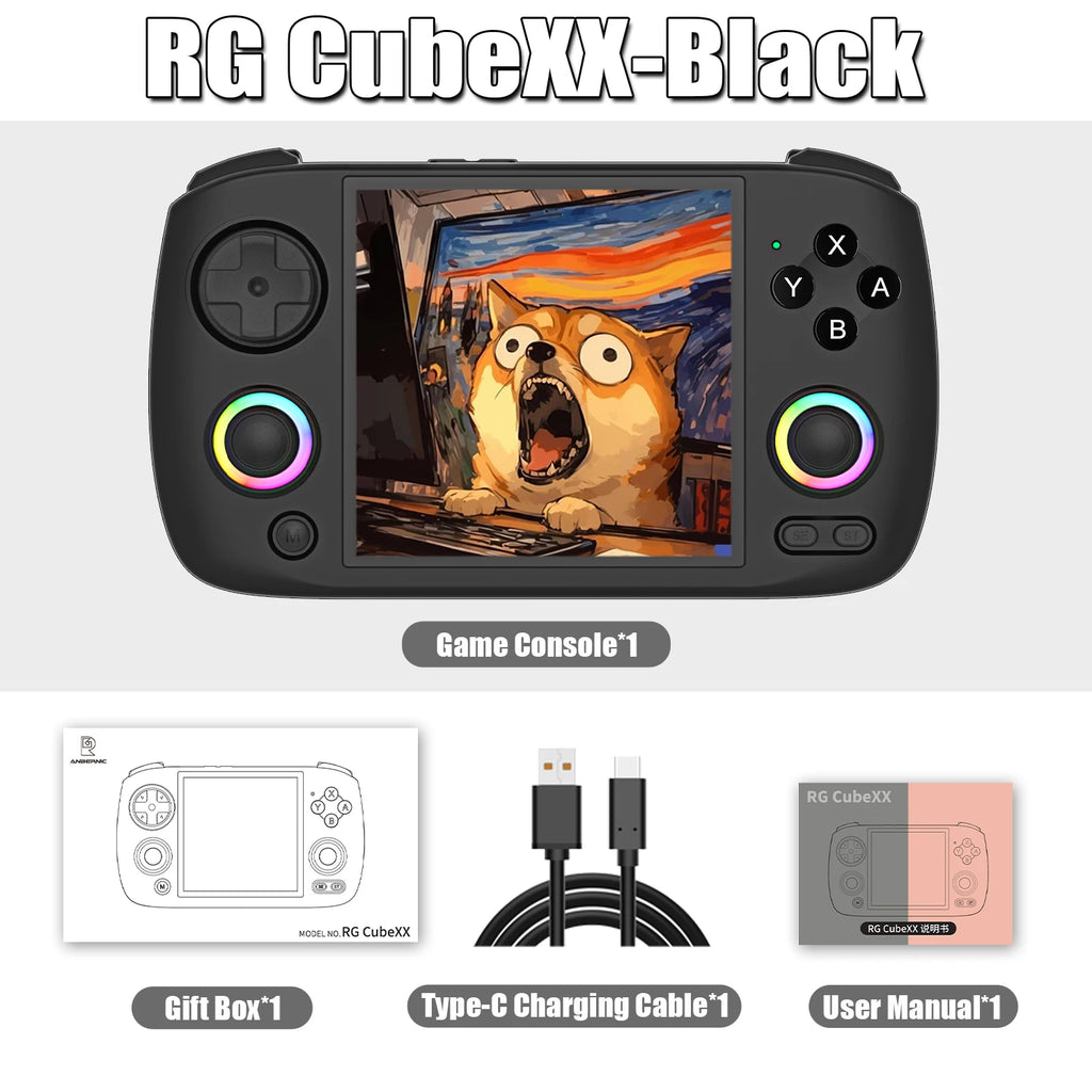 ANBERNIC RG CubeXX Handheld Game Console 3.95 Inch IPS Screen 64 Bit Linux System Supports 5G WiFi Bluetooth and TV HD Output