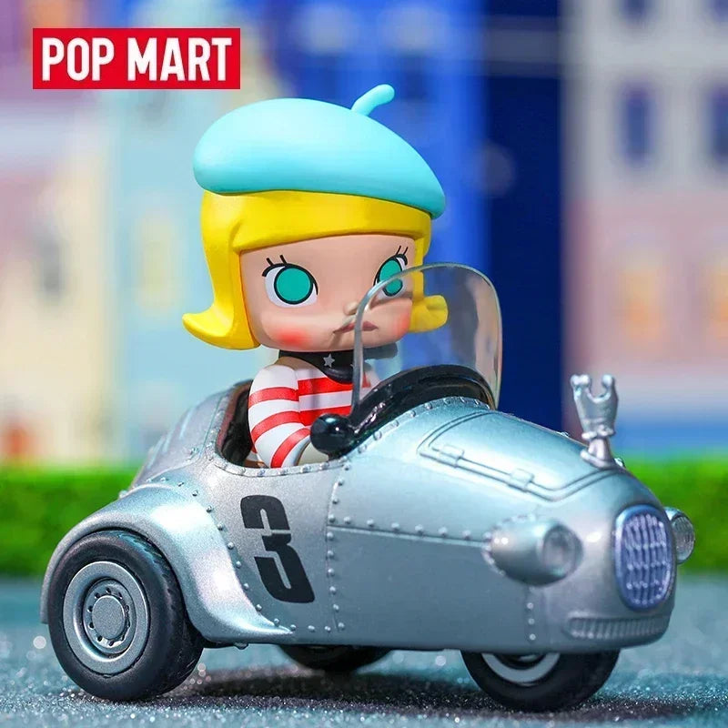 POP MART Molly Car Car Series Mystery Action Figure Anime PVC 100% Original Collectible Desktop Ornament Doll Toy