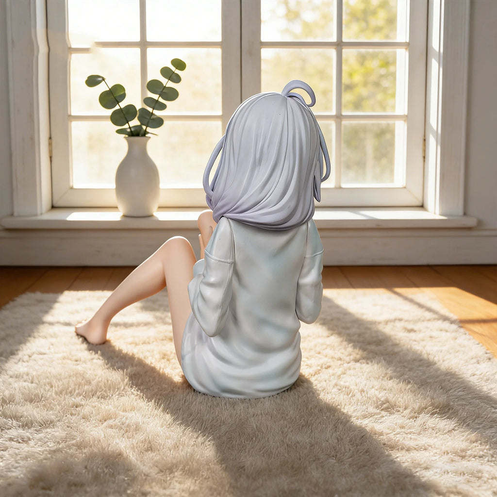 Hot The Journey Of Elaina Elaina Sitting In Pajamas Anime Girl Figure 11cm Model Statue Collection Desktop Decoration Toys