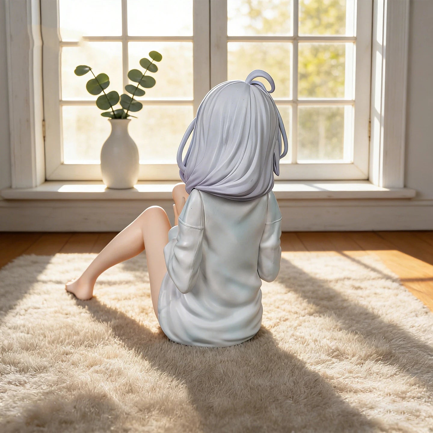 Hot The Journey Of Elaina Elaina Sitting In Pajamas Anime Girl Figure 11cm Model Statue Collection Desktop Decoration Toys