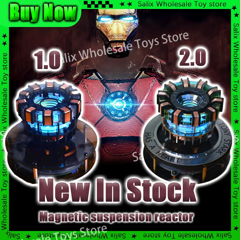 Iron Man Metal Maglev MK2 MK1 Model Toys 1.0 2.0 Chest Lamp Super Hero 1:1 Arc Reactor Light Arc Desktop Decoration Customized