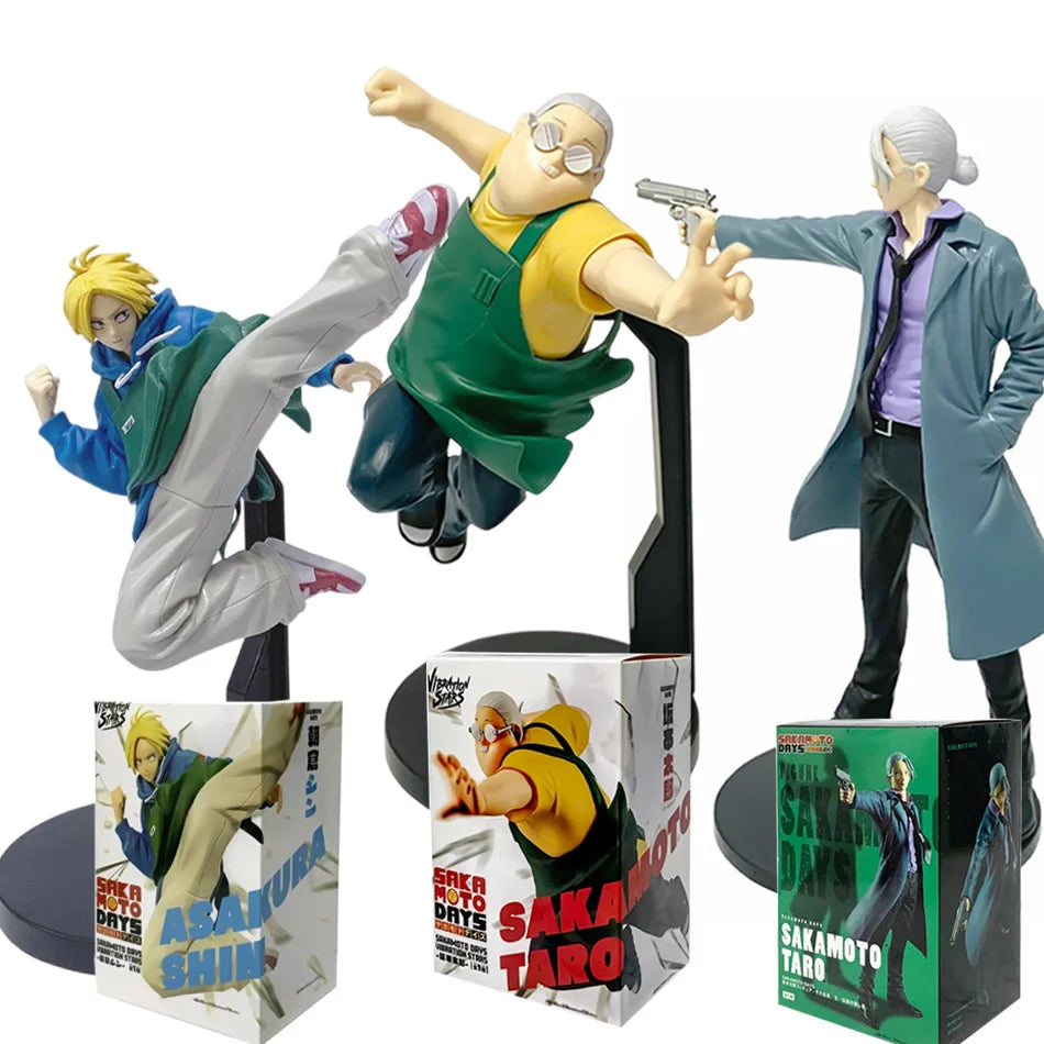 Anime SAKAMOTO DAYS Figure Toys 21CM Taro Sakamoto Shin Asakura Action Figural Dolls PVC Model Collection Ornament Toy Gift Hot