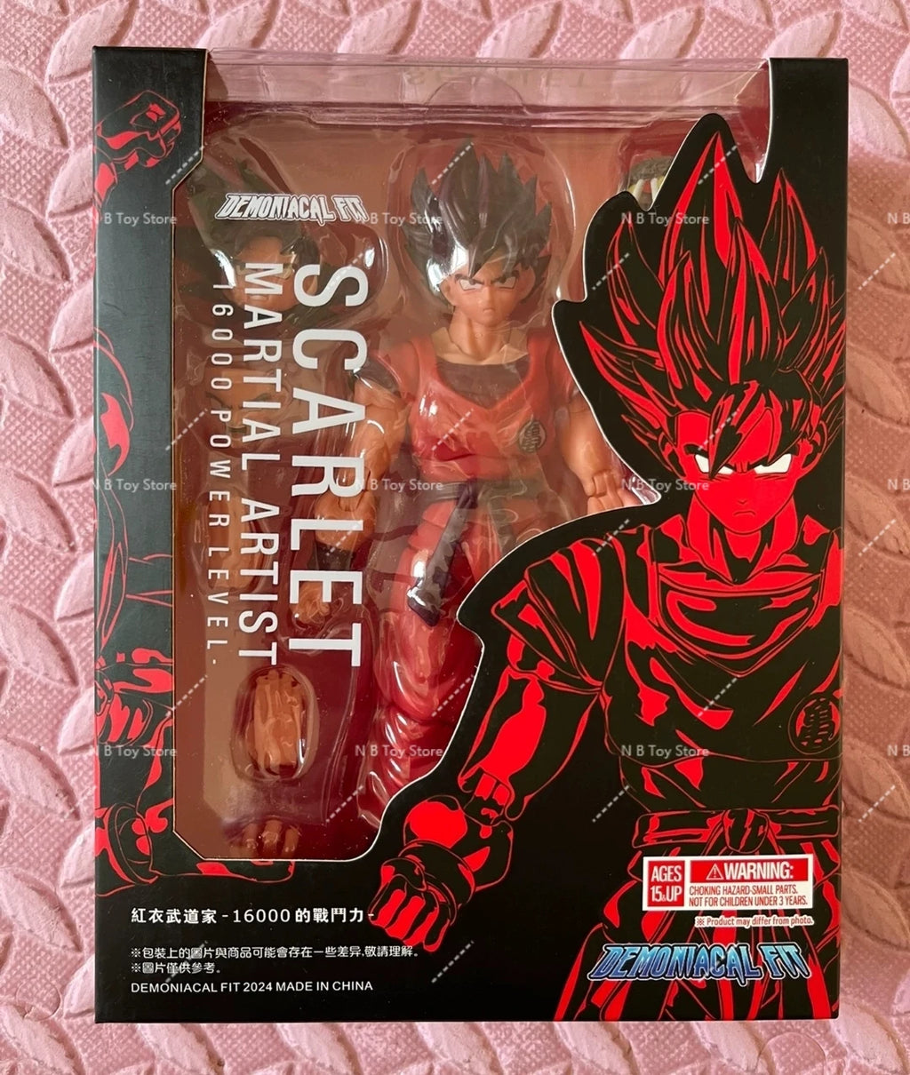In Stock DF Demoniacal Fit Dragon Ball SHF Son Goku Kaio Ken 16000 Power Level Anime Action Figures Model Toys Collector