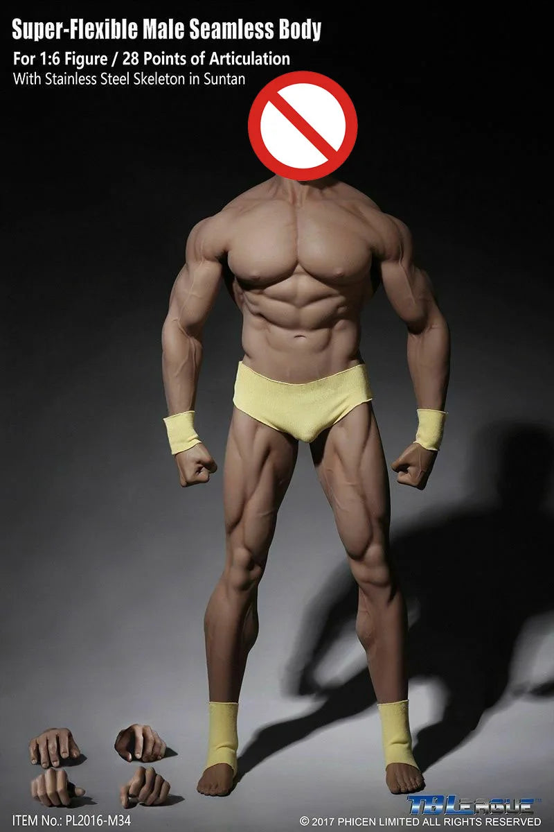TBLeague 1/6 Phicen M30 M31 M32 M33 M34 M35 M36 Steel Stainless Skeleton Super Flexible Seamless Male Man Figure Suntan Body