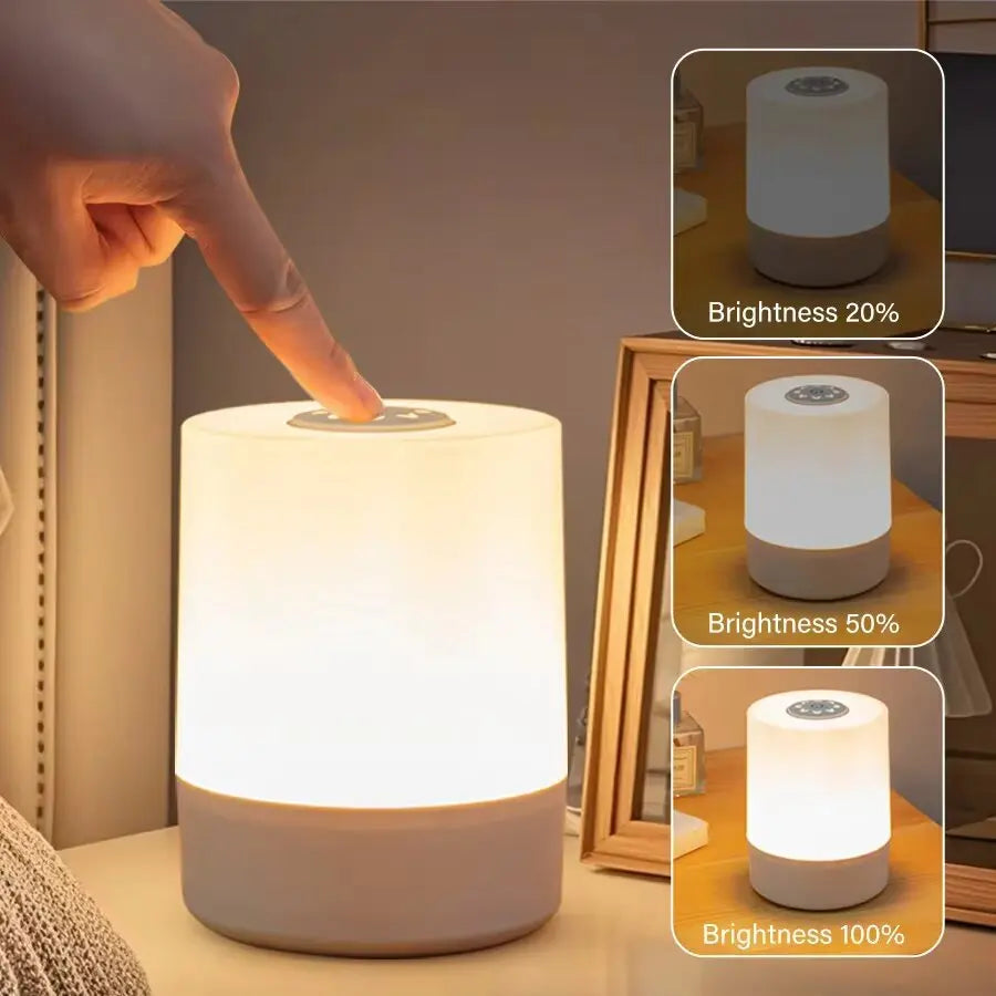 LED Table Lamp With Remote Dimmable Bedside Lamp For Bedroom Tricolor RGB 16Color Change Touch Night Light Rechargeable Portable