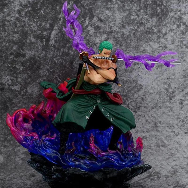 В наличност 30 см One Piece Gk Roronoa Zoro Аниме екшън фигурка Santoryu Three Knives Flow Ashura Манга статуя Декор Модел играчка