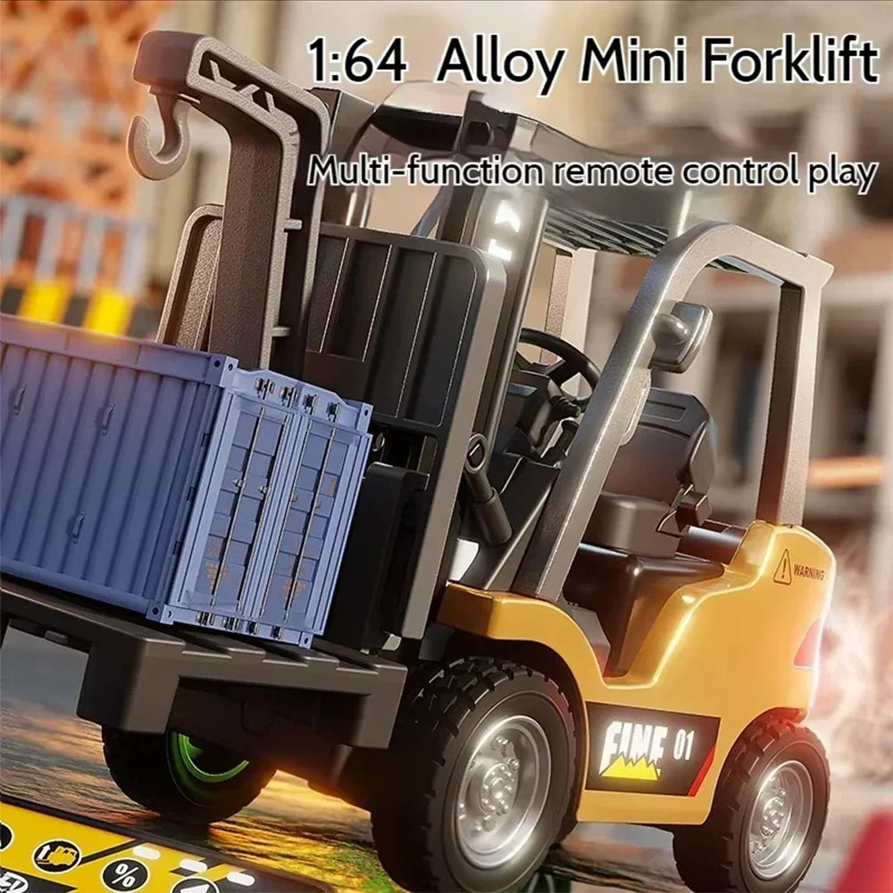 1/64 RC Trucks Legierung Gabelstapler Mini APP 2,4G Rc Autos Fernbedienung Bauingenieur Fahrzeug Spielzeug für Jungen Erwachsene Kinder Geschenke