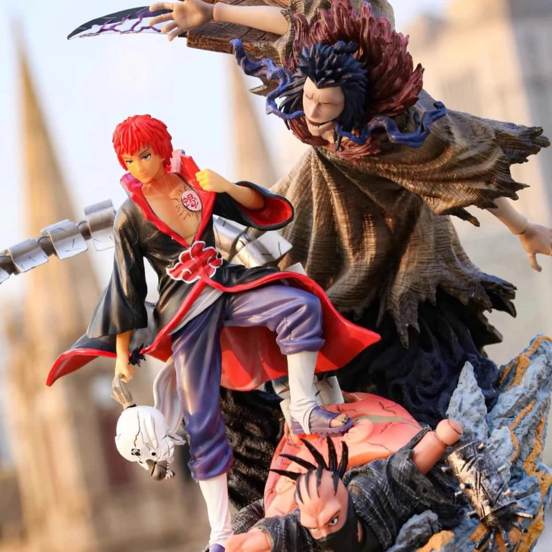 42-44cm Naruto CS Akatsuki Kakuzu and Sasori GK Diorama Statue Epic Large Anime Scene Model Box Collection Gift for Adult Fans