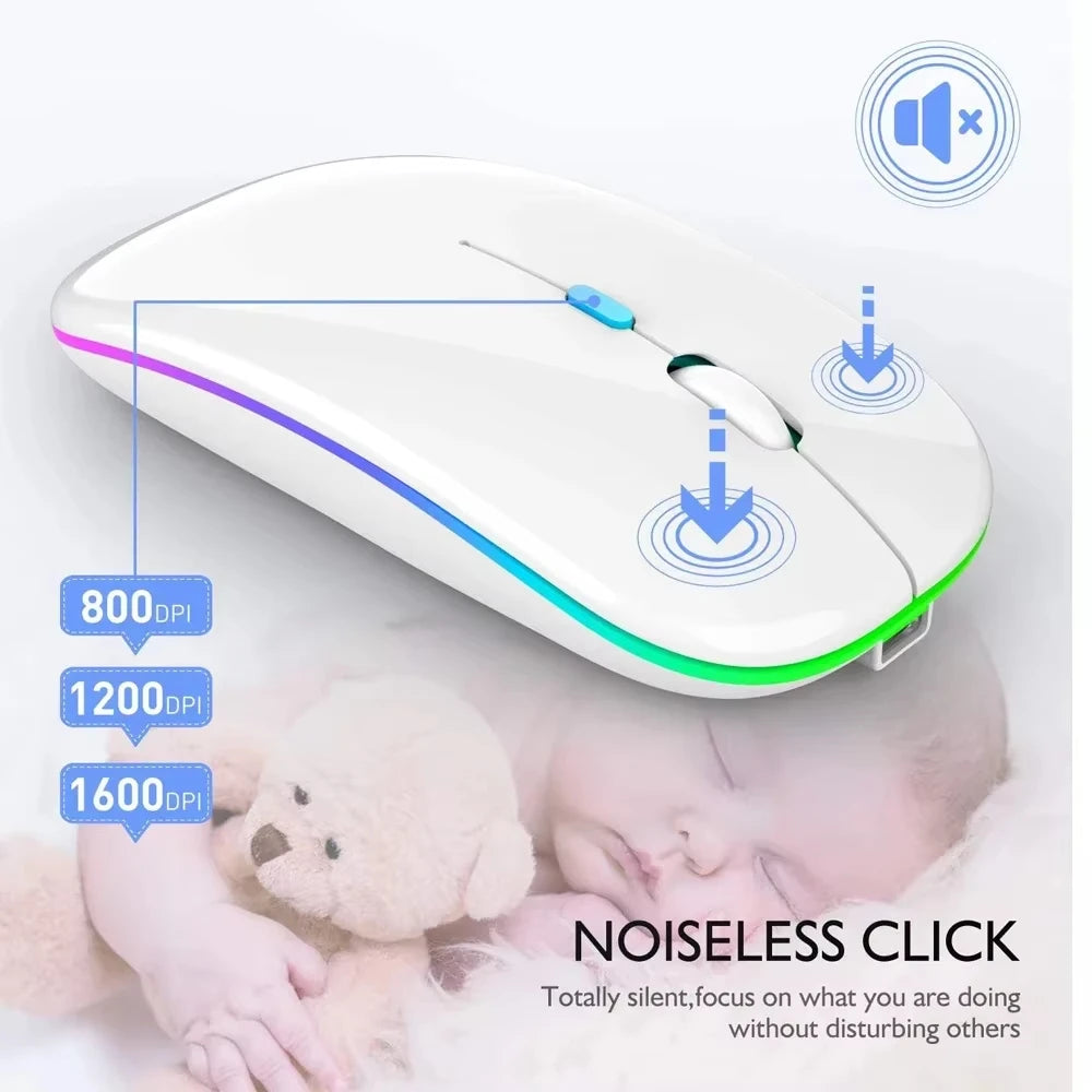 Xiaomi Wireless Mouse Rechargeable Bluetooth Dual-mode Silent LED Backlit Mice rgonomic Gaming Mouse Suitable For Notebooks PC