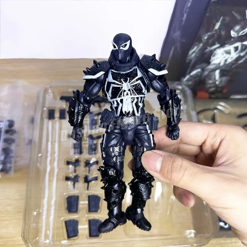Fantastische Yamaguchi Revoltech Agent Venom Actionfiguren-Kollektion: Superheld Eugene Thompson Venom Figur, Modellspielzeug, Geschenkidee
