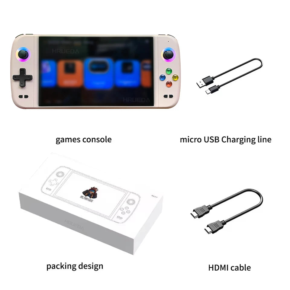 M27 Portable Pocket Retro Handheld Video Game Console 1024*600 Display 7.0 Inch Screen Gaming ﻿Support LINUX Emelec 64G/128G