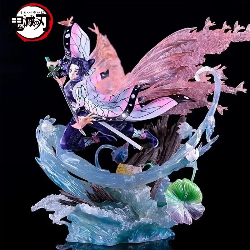 31 cm Kochou Kanae Anime Figur Dämon Slayer Doppelkopf Statue Szene Boxed Modell Statische Dekoration Desktop Sammeln Figur Spielzeug