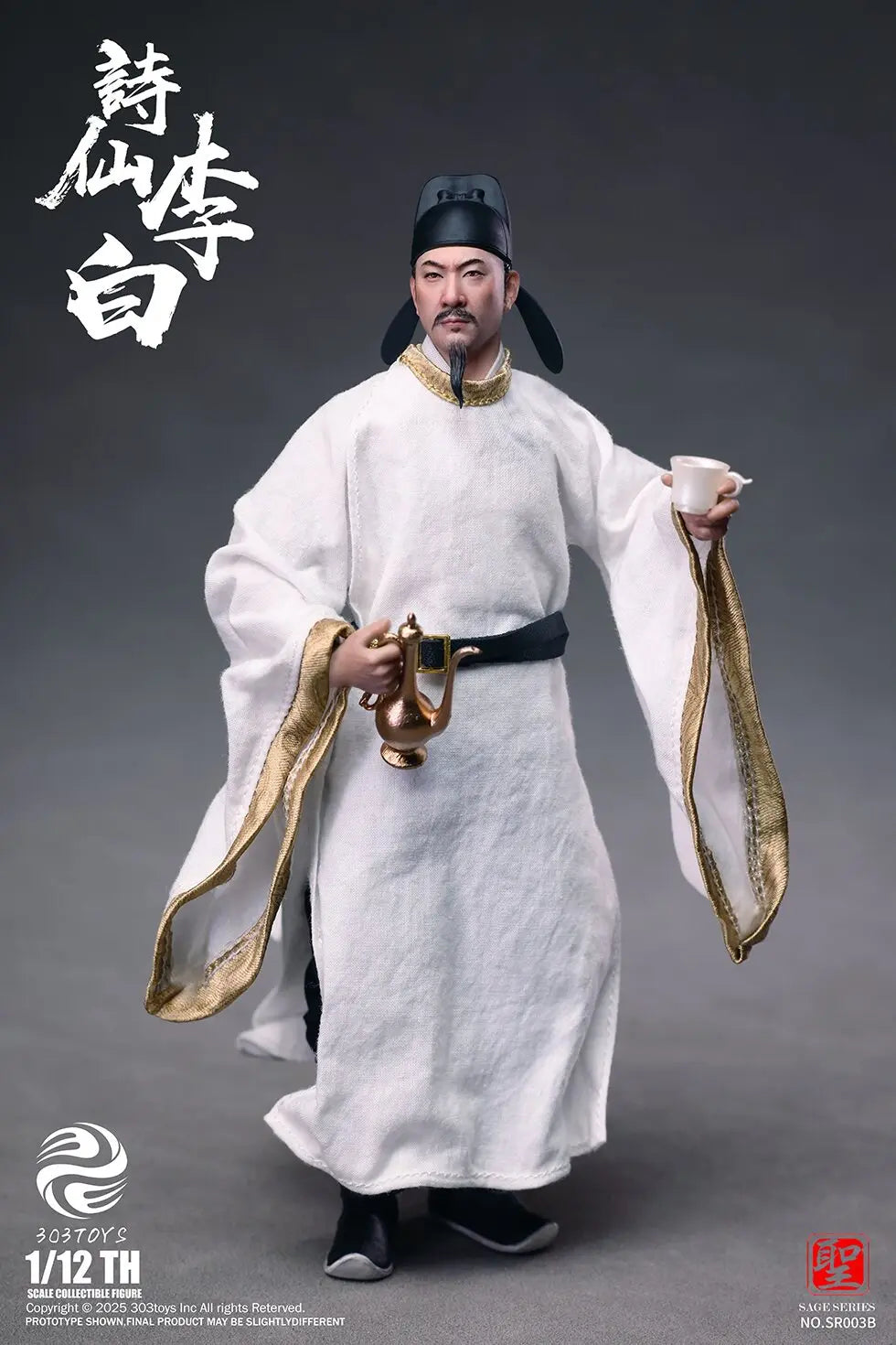 In Stock Original 303TOYS SR003 Saint Series Poet Li Bai 1/12 Ancient Action Figure 6inch Full Set Model Toys